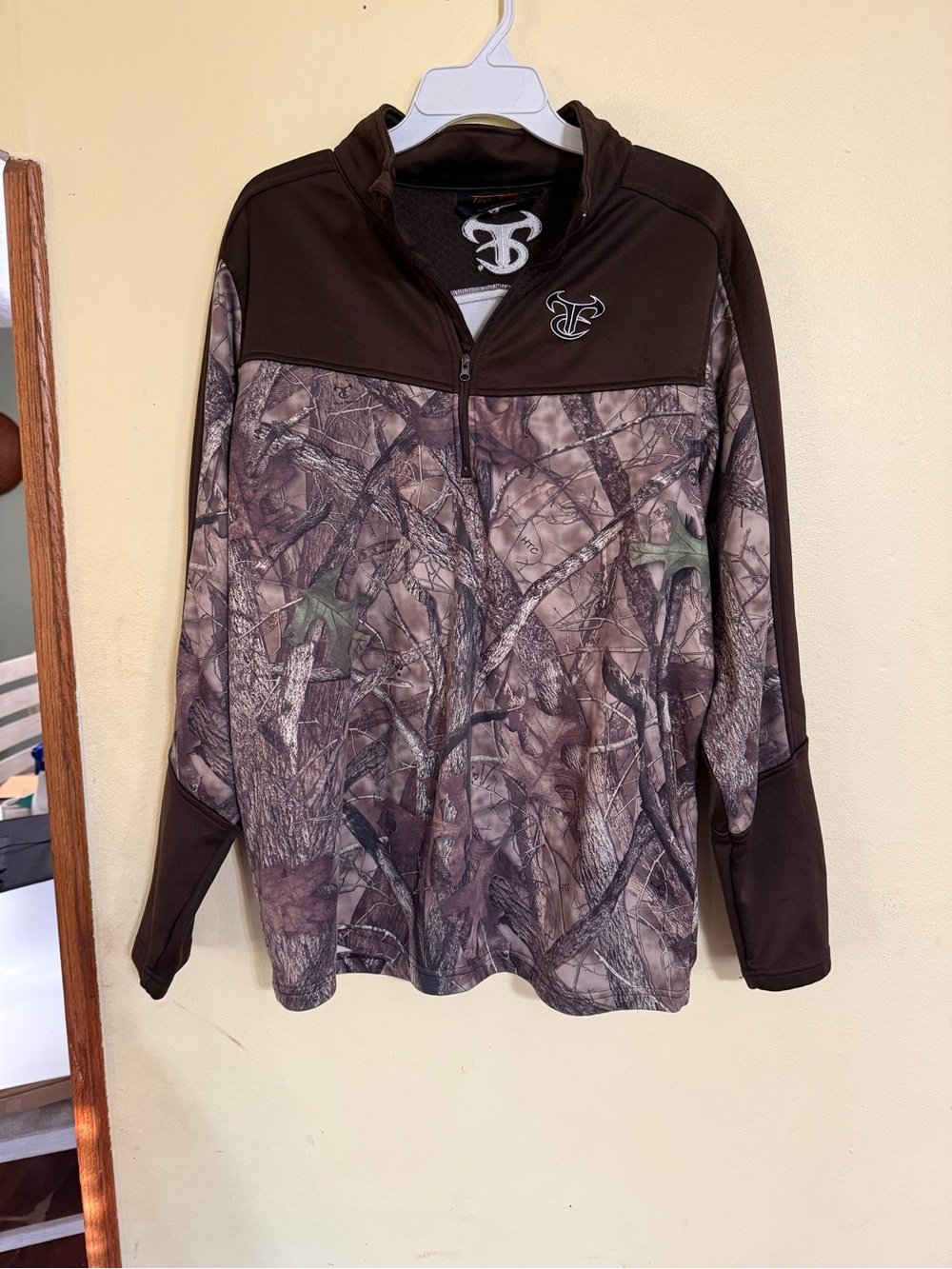 TrueTimber Camo High Tines (HTC) 1/4 Zip Pullover Jacket Brown Men’s XL
